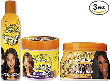Profectiv Mega Growth Anti-Breakage Growth Lotion, Daily Leave-In Strengthener & Deep Conditioner (Set of 3)