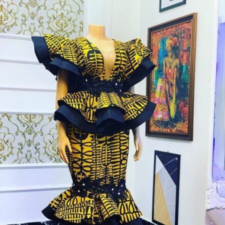 Ankara Short Gown With Flayed