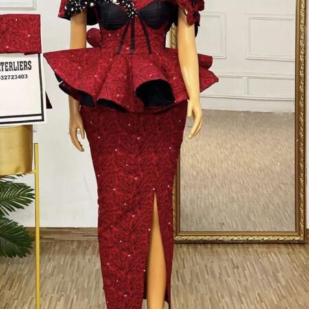 Lace Flat Top With Pencil Skirt