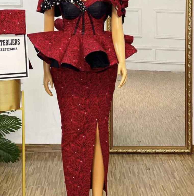 Lace Flat Top With Pencil Skirt