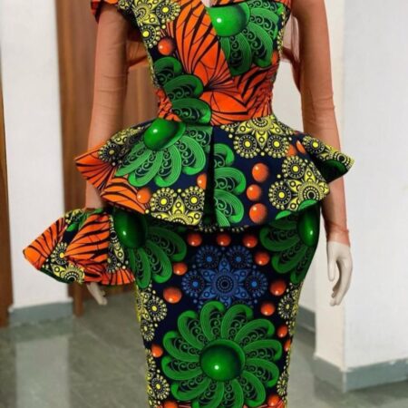 Ankara Flat Top With Arrow Long Skirt