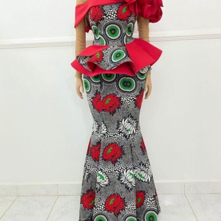 Ankara Flat Top With Arrow Long Skirt