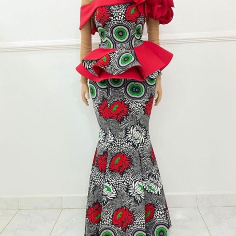 Ankara Flat Top With Arrow Long Skirt