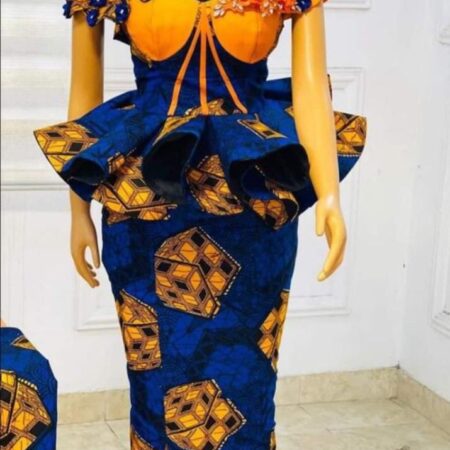 Corset Peplum Top and Long Skirt