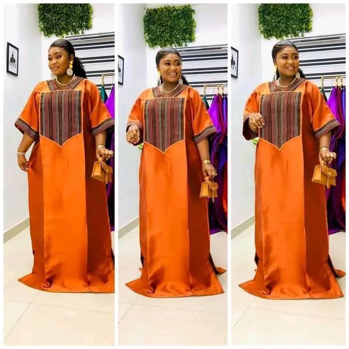 Burnt Orange Mikado with Aso Oke