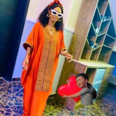 Orange Mikado with Aso Oke